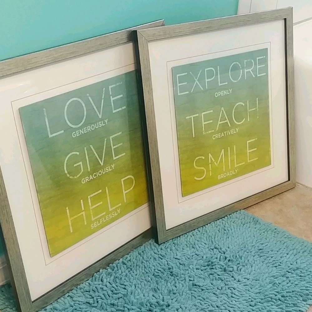 Two Pieces of Art - Ombre Blue to Yellow